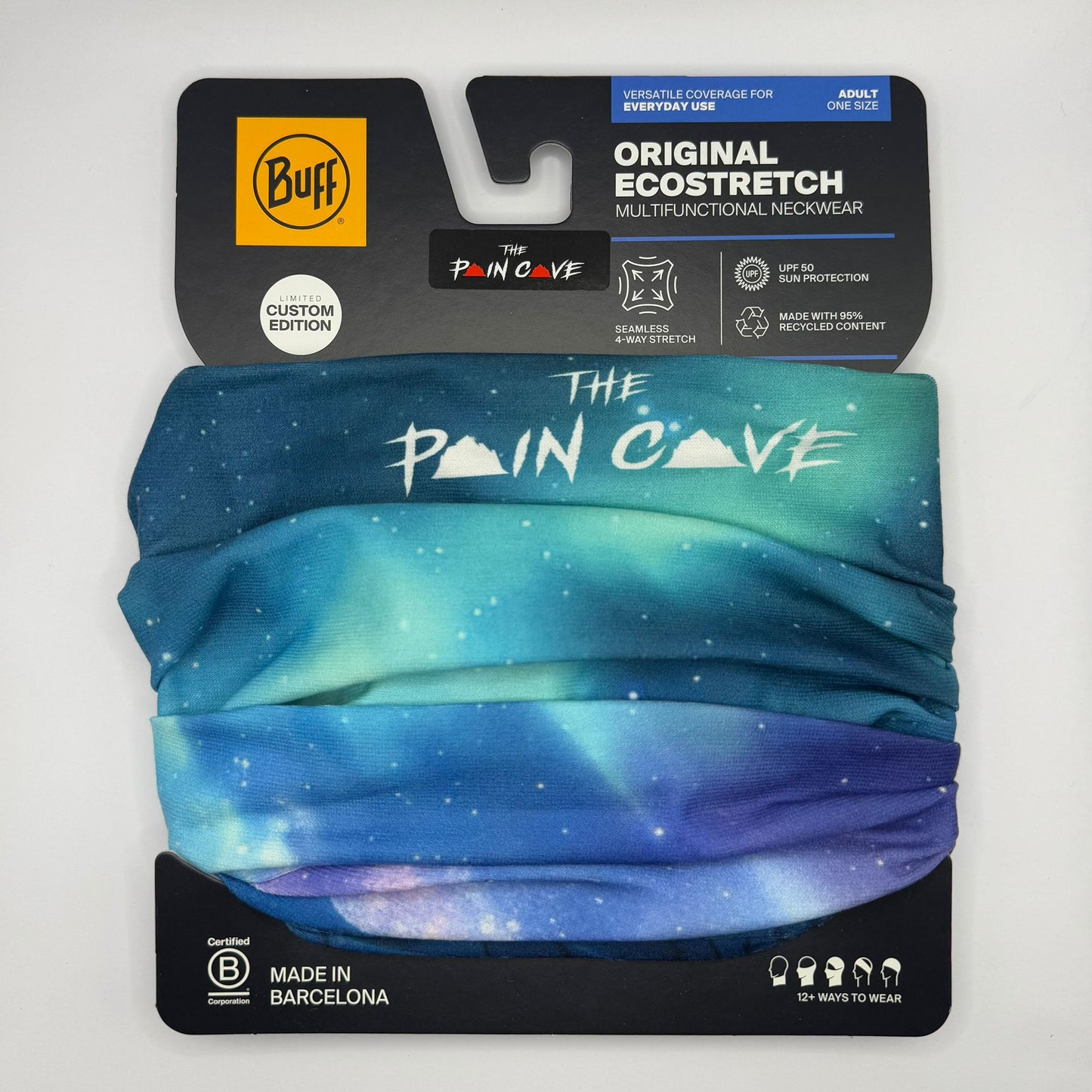 'The Pain Cave' Aurora Borealis Buff Original EcoStretch Multifunctional Snood