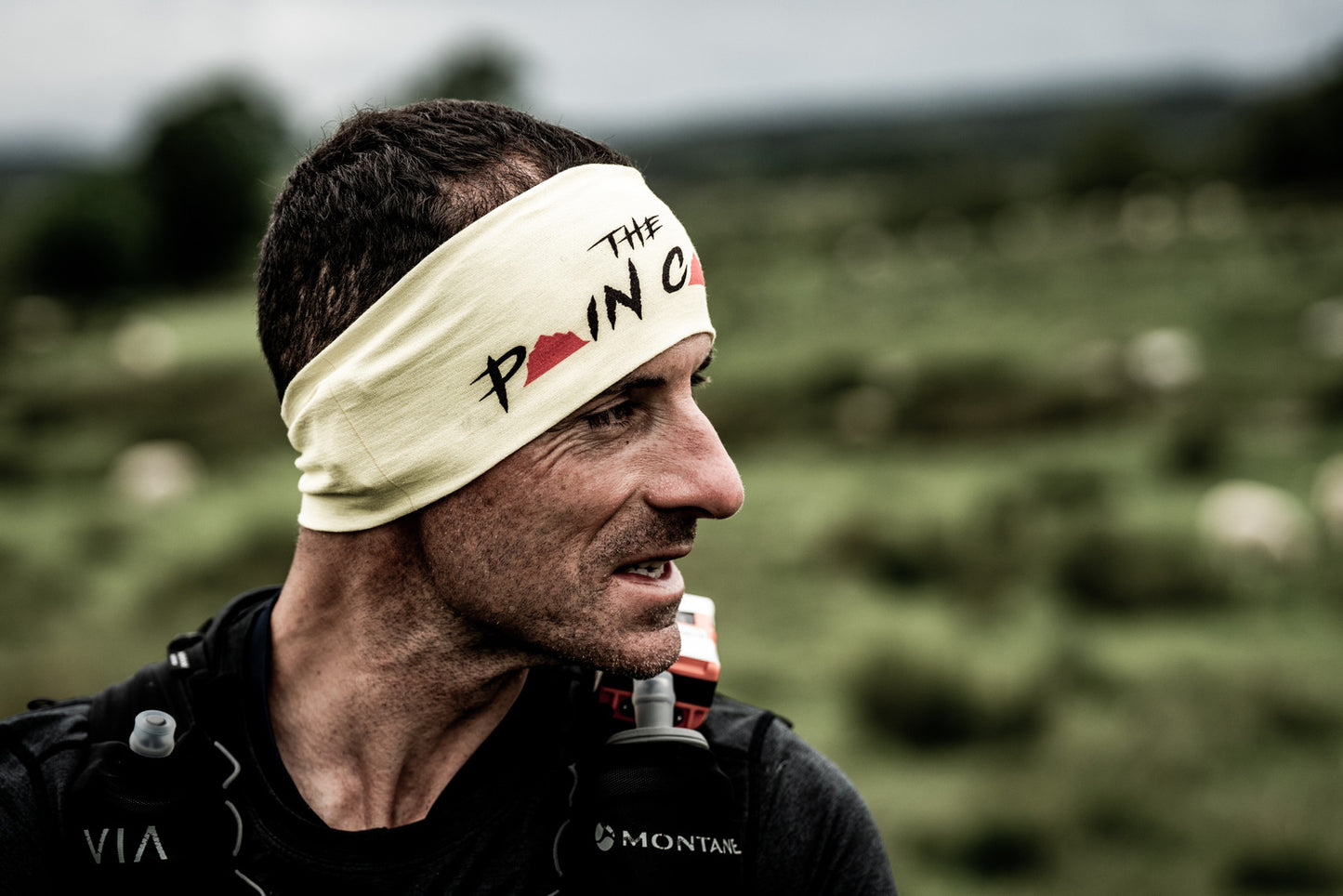 'The Pain Cave' Coolnet UV Wide Headband (Yellow)