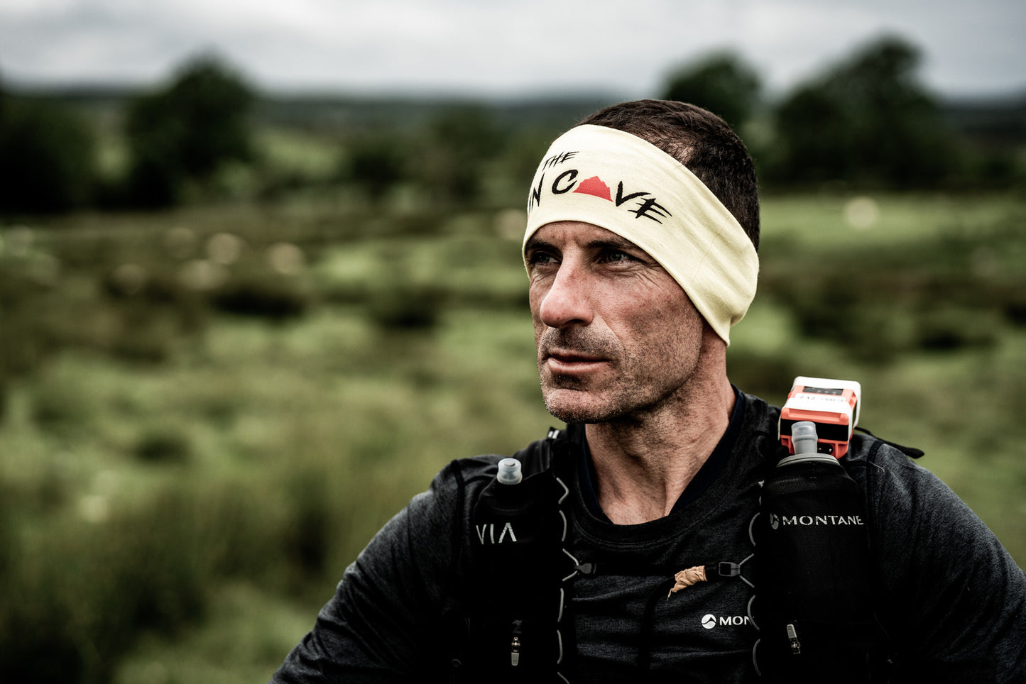 'The Pain Cave' Coolnet UV Wide Headband (Yellow)
