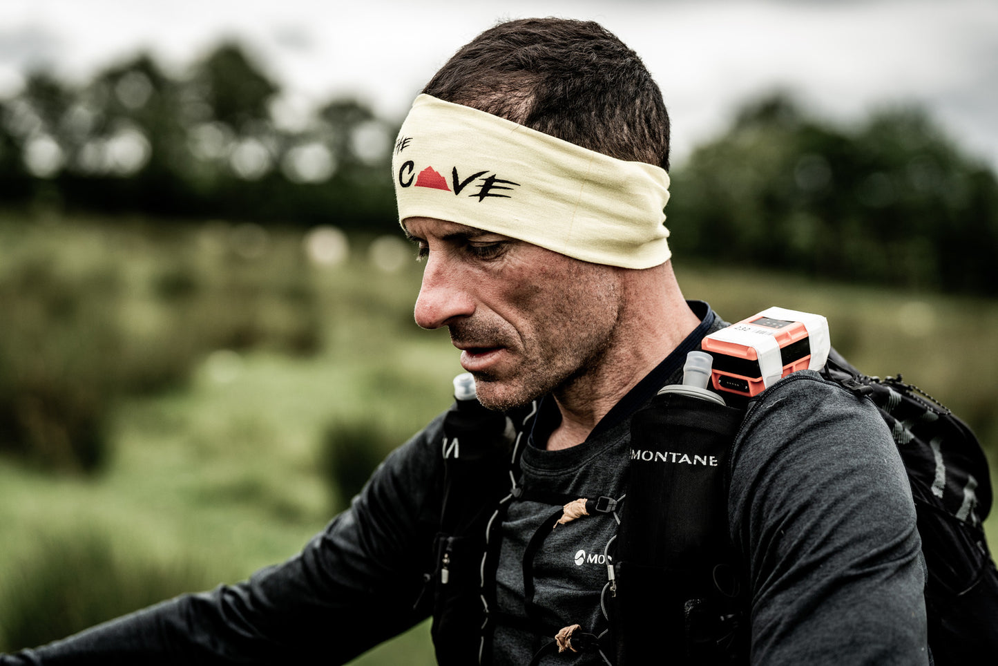 'The Pain Cave' Coolnet UV Wide Headband (Yellow)