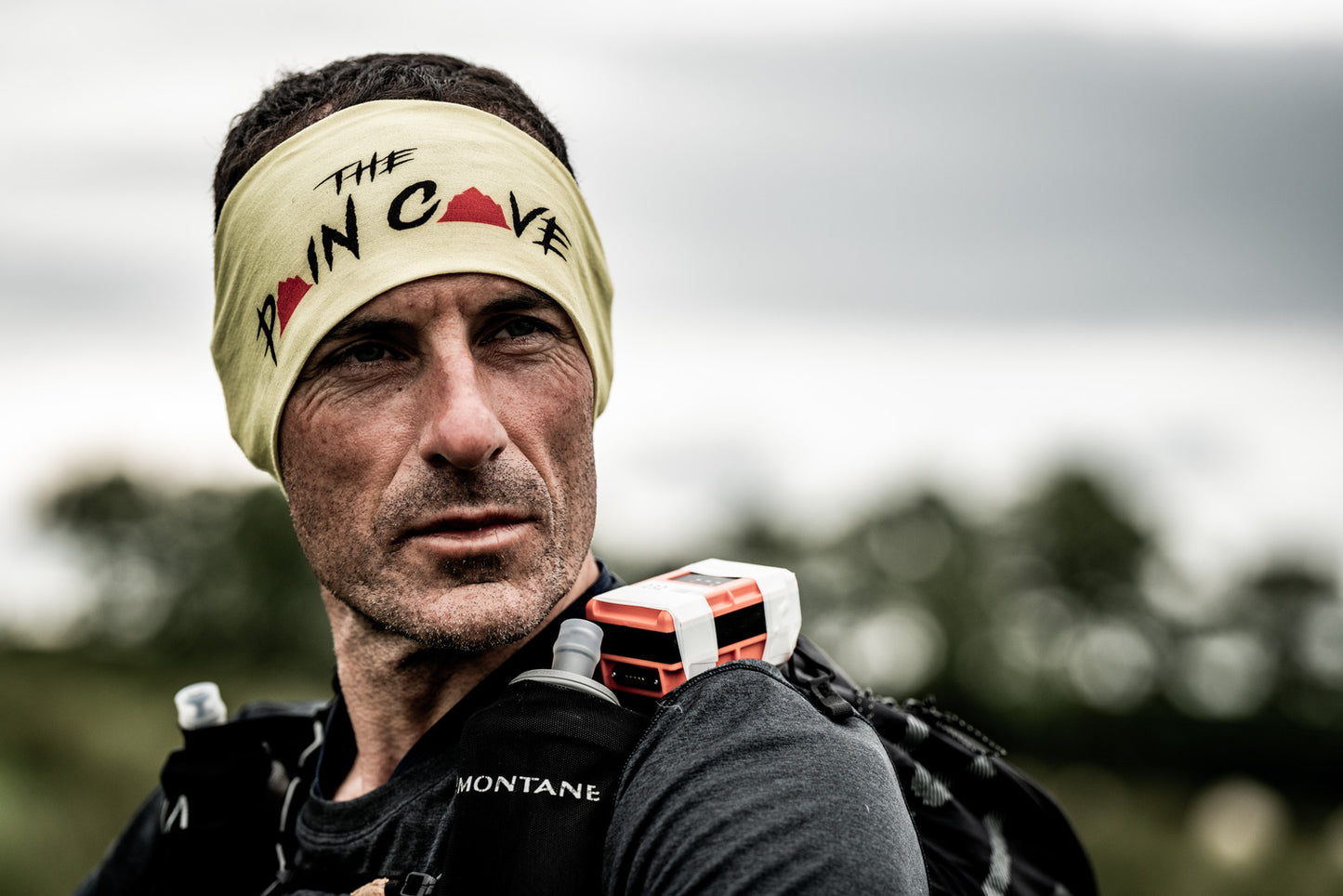 'The Pain Cave' Coolnet UV Wide Headband (Yellow)